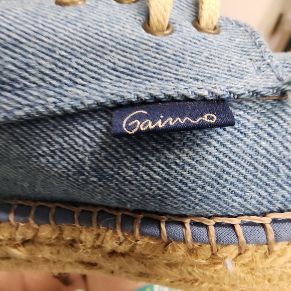 Gaimo Blue Espadrille Lace Up Canvas Shoes made in Spain NWOT - Picture 5 of 7